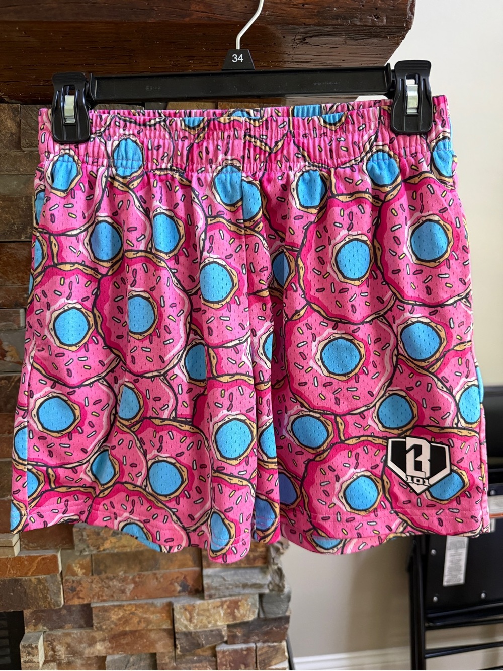 Baseball Lifestyle 101 Pink Donut Shorts Youth Large